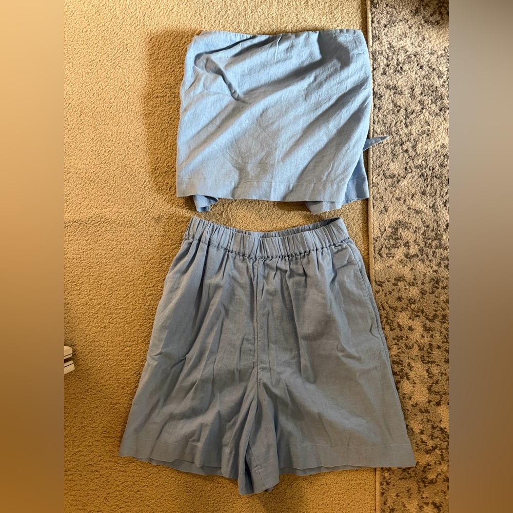 Free People Blue Two-Piece Set